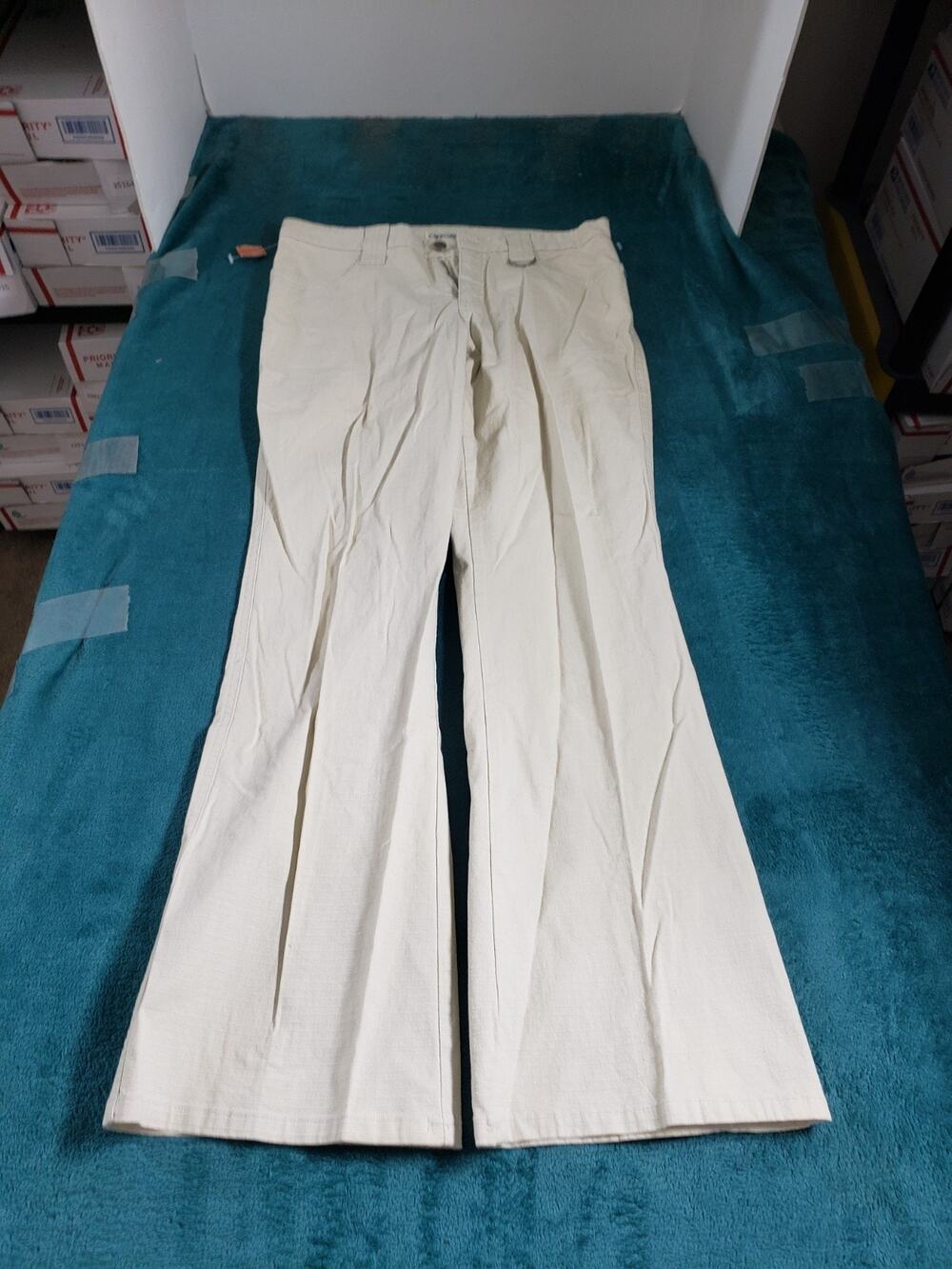 Cherokee Pants Size 14 Women Beige Mid Rise Stretch Ladies Flared NWT